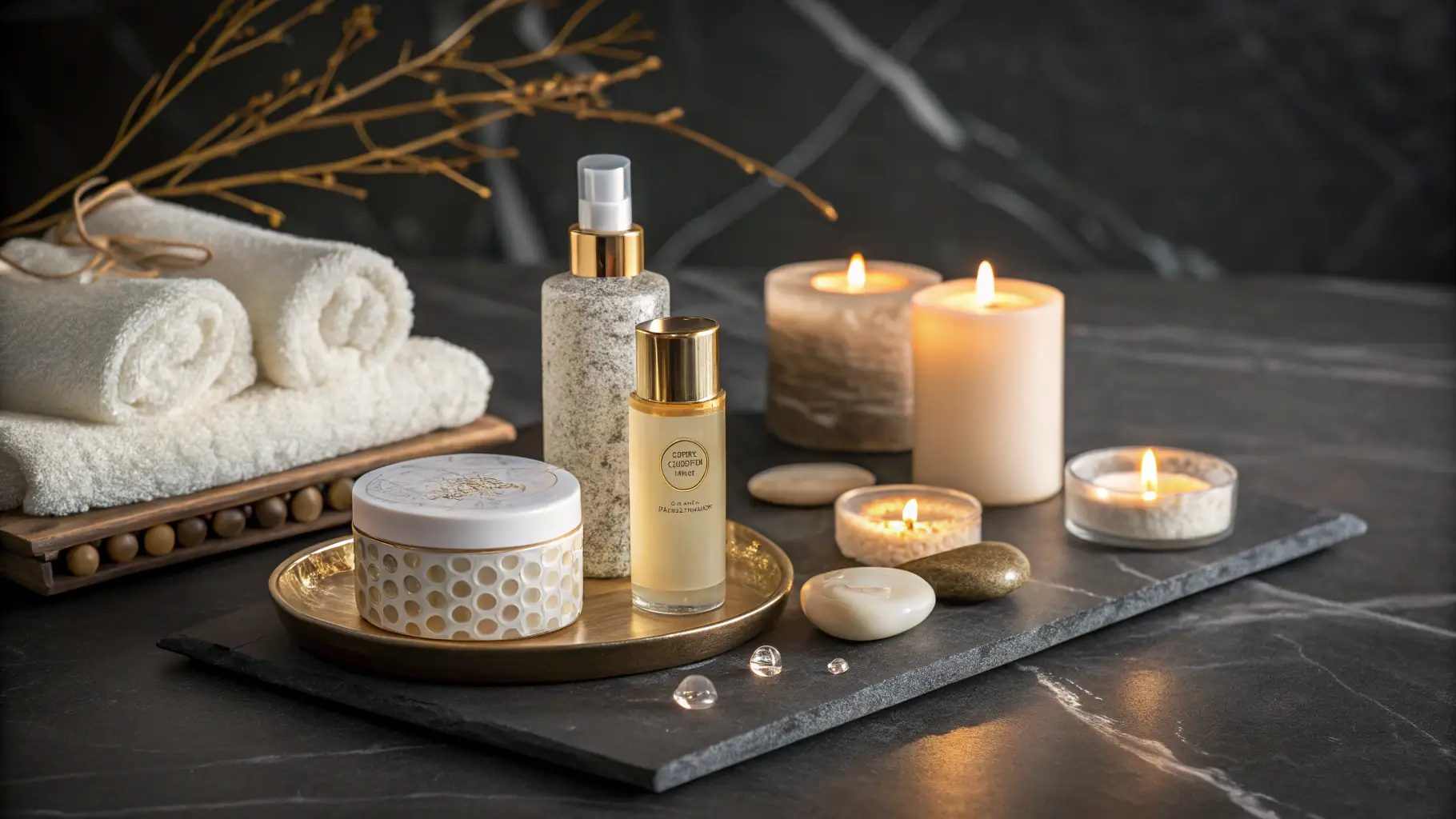 Towels and candles